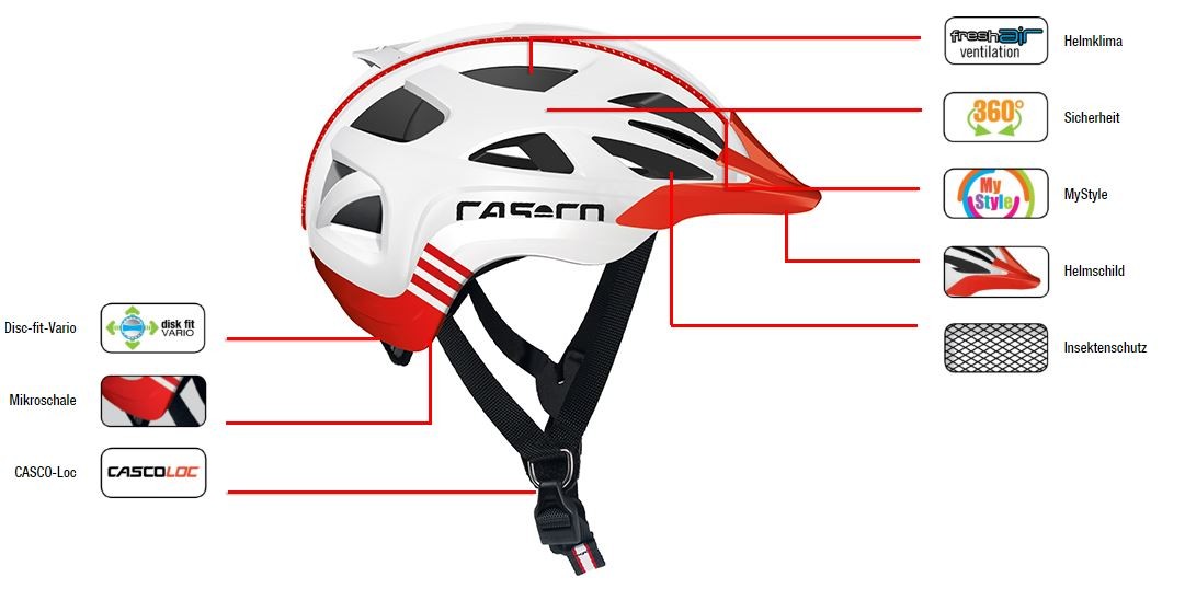 Fahrradhelm Casco Activ2 rot - robuster Allround Fahrradhelm ab 54,99 €