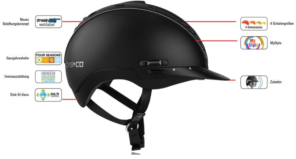 Casco Mistrall-2 - schwarz floral - Reithelm für Erwachsene