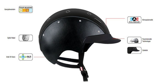 Casco - Master 6 - Reithelm Glattleder Schwarz